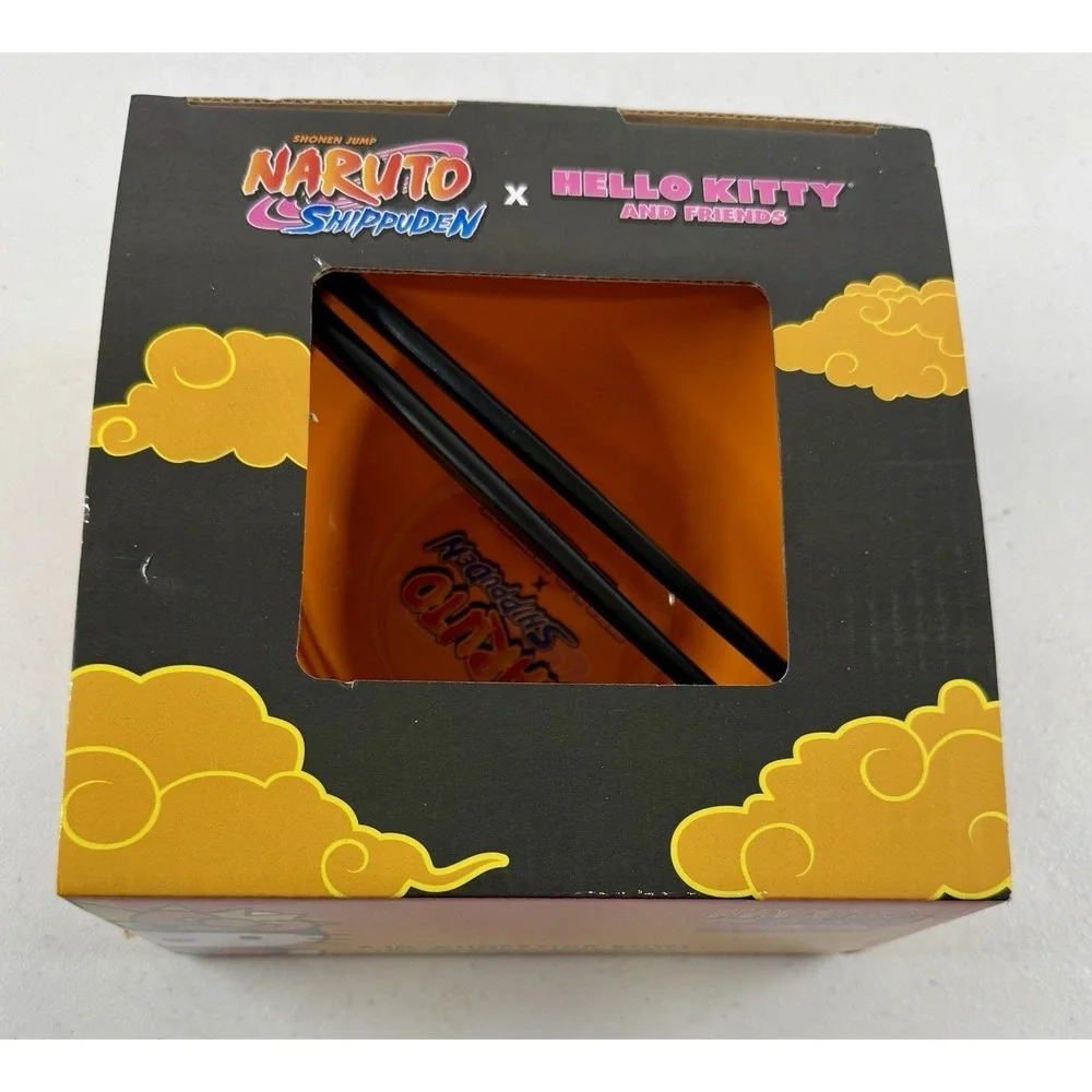 Hello Kitty And Friends X Naruto Shippuden 20oz ceramic Ramen Bowl w/Chopsticks